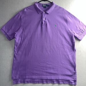 Polo Ralph Lauren Polo Shirt Mens XXL Purple Classic Fit Green Pony Logo